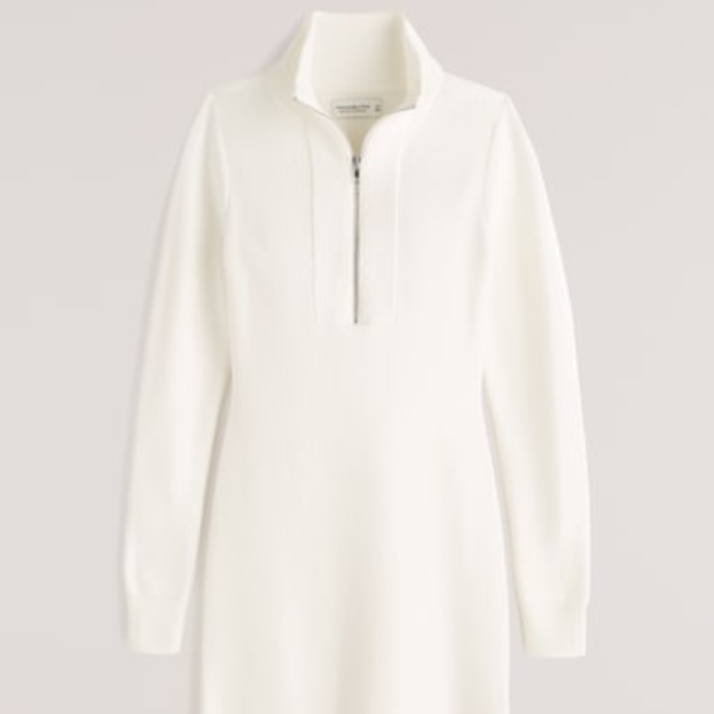 Half-Zip Mini Sweater Dress
